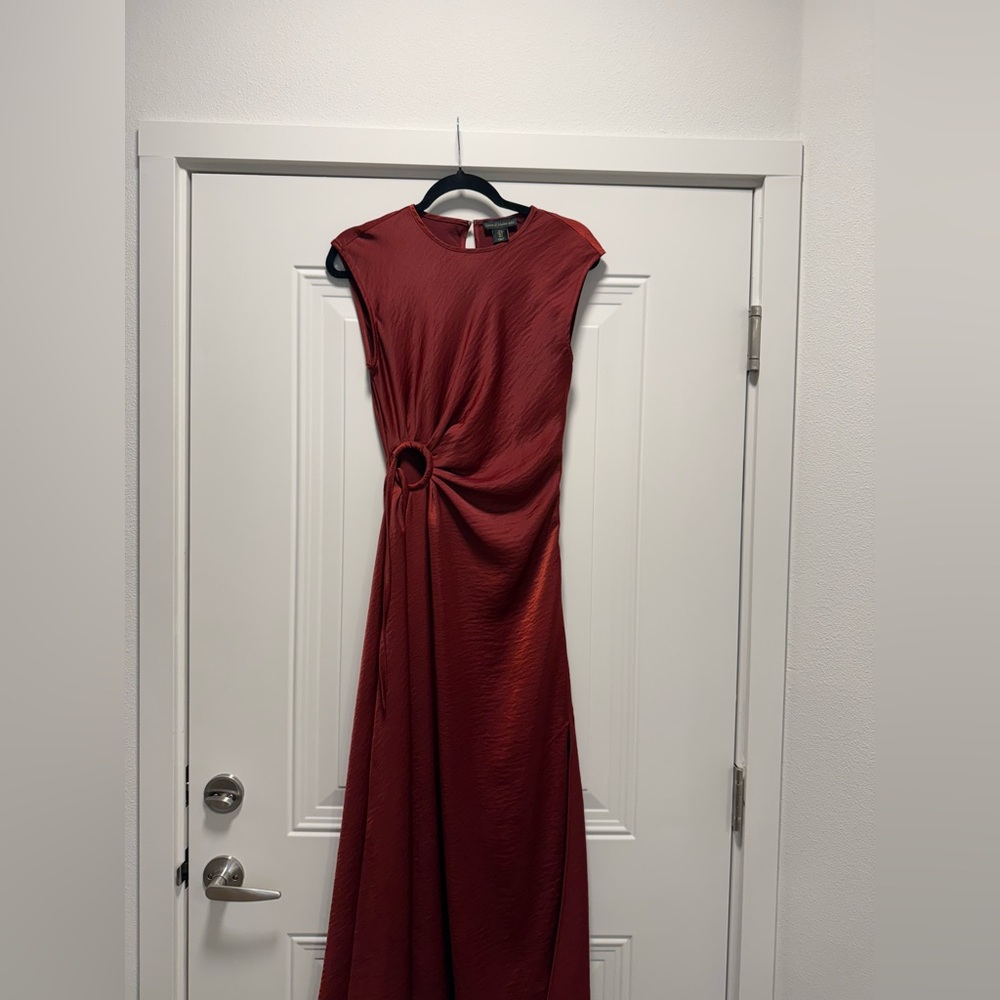 House of Harlow 1960 Satin Slip Maxi Burgundy Dress Size S
